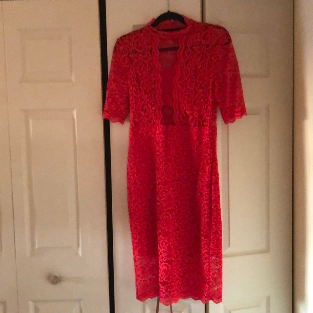 Red Lace Dtess - Picture 2 of 6
